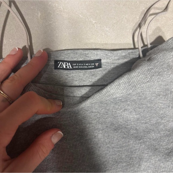 ZARA Gray Ribbed Bra Top - Picture 2 of 2